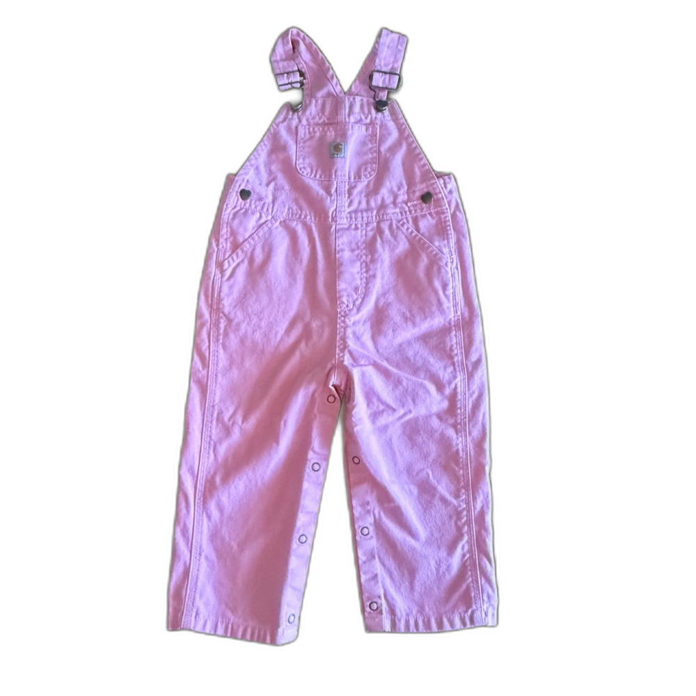 Carhartt Pink Heart Button Overalls Girls' 24 Months